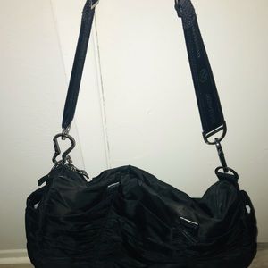 Lululemon Triumphant Black Ruffled Gym Hand Tote Shoulder Strap Bag